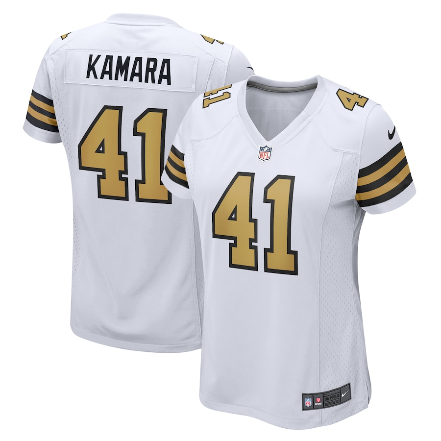 Womens New Orleans Saints Alvin Kamara   White Alternate Game Jersey