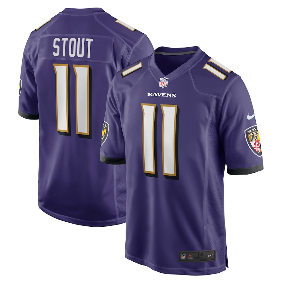 Mens Baltimore Ravens  Stout  Purple Player Game Jersey