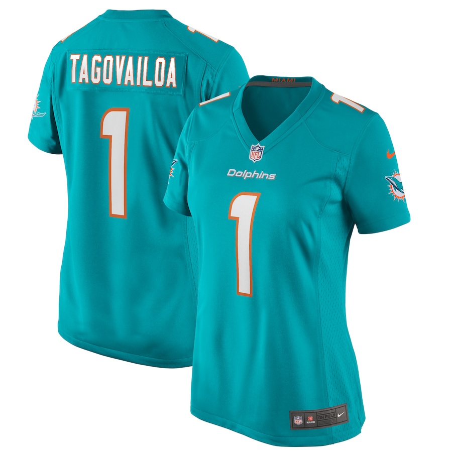Womens Miami Dolphins Tua Tagovailoa  Aqua Game Jersey