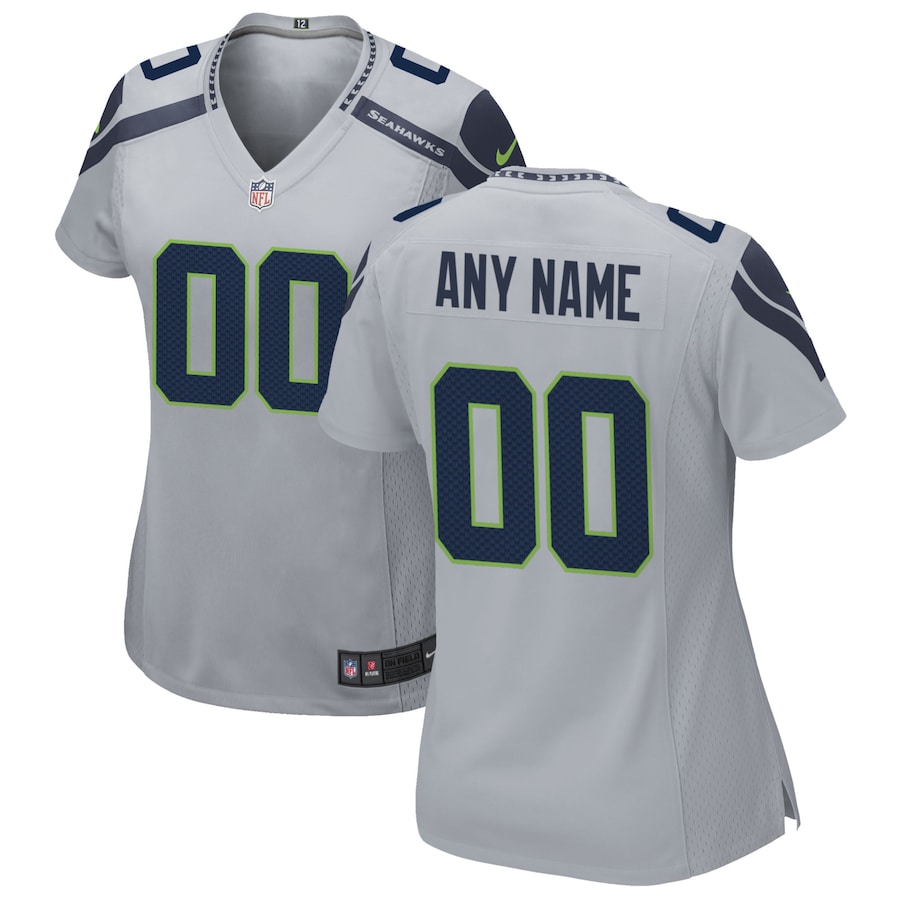 Womens  Gray Seattle Seahawks Alternate Custom Game Jersey