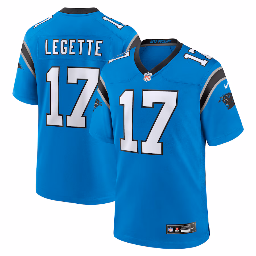 Xavier Legette Carolina Panthers  Alternate Game Jersey -  Blue