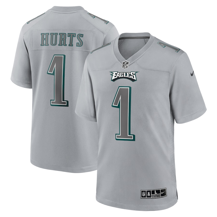 Mens Philadelphia Eagles Jalen Hurts  Gray Atmosphere Fashion Game Jersey