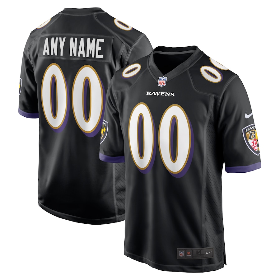 Youth Baltimore Ravens  Black Game Custom Jersey