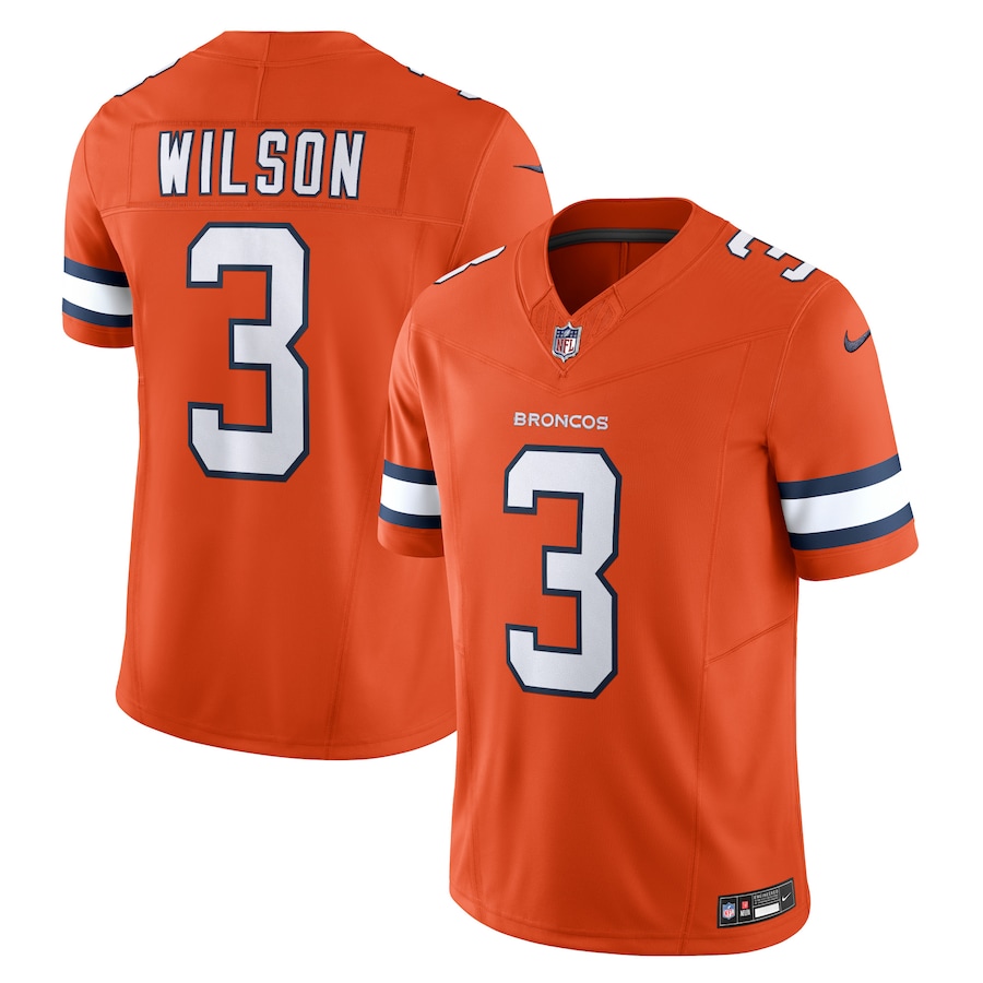 Mens Denver Broncos Russell Wilson  Orange Vapor F.U.S.E. Limited Jersey
