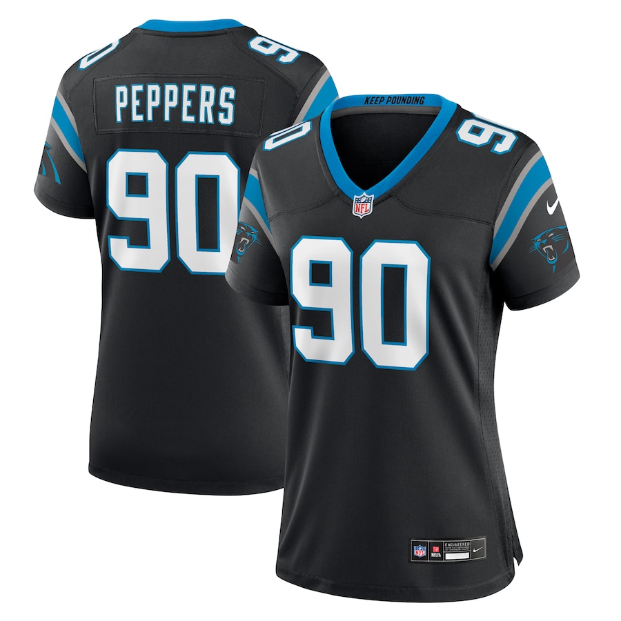 Womens Carolina Panthers Julius Peppers  Black Retired Player Game Jersey