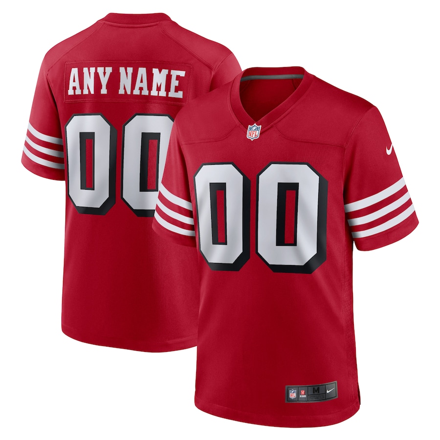 Mens San Francisco 49ers  Scarlet Alternate Custom Game Jersey