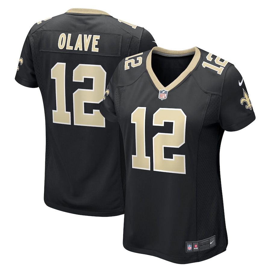Womens New Orleans Saints Chris Olave  Black Game Player Jersey