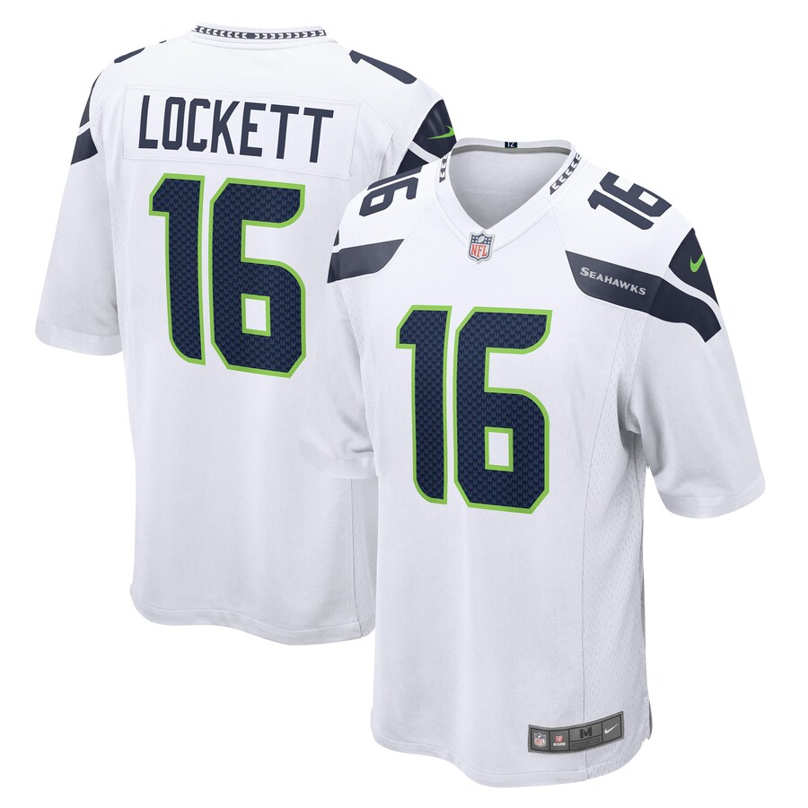 Mens Seattle Seahawks Tyler Lockett  White Game Jersey