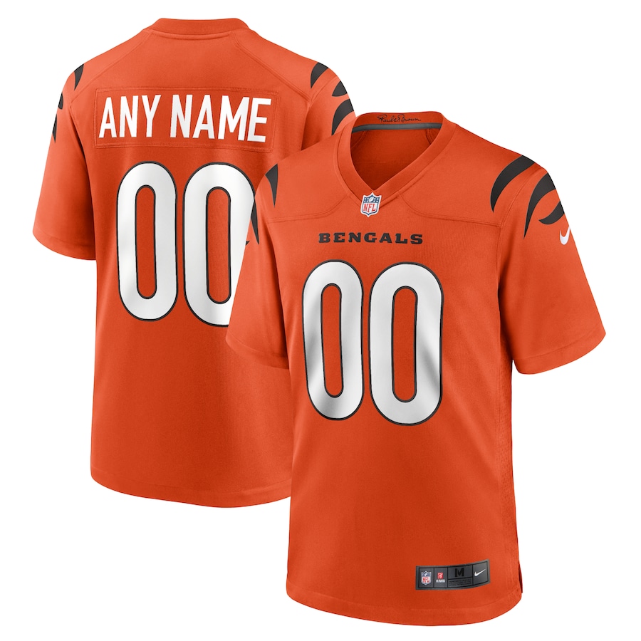 Youth Cincinnati Bengals  Orange Alternate Game Custom Jersey