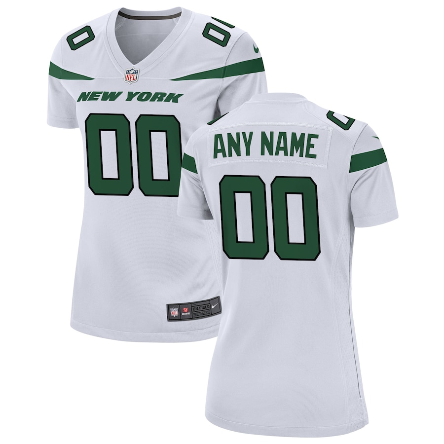 Womens  White New York Jets Custom Game Jersey