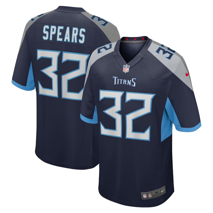 Mens Tennessee Titans Tyjae Spears   Navy Team Game Jersey