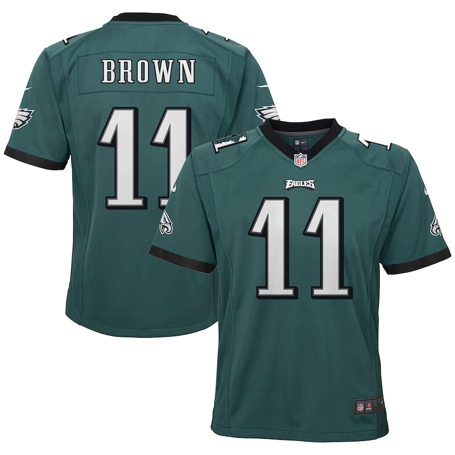 Youth Philadelphia Eagles A.J. Brown  Green Game Jersey