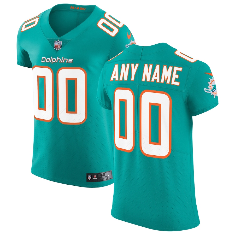 Mens Miami Dolphins  Aqua Vapor Untouchable Elite Custom Jersey
