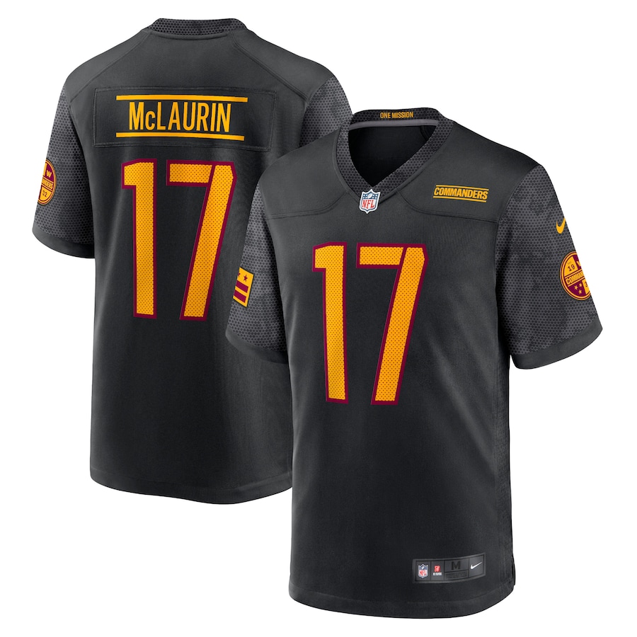 Mens Washington Commanders Terry McLaurin  Black Alternate Game Player Jersey