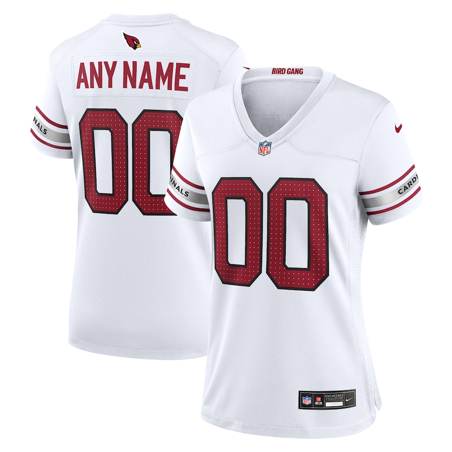 Womens Arizona Cardinals  White Custom Game Jersey