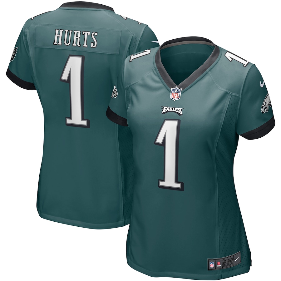 Womens Philadelphia Eagles Jalen Hurts  Midnight Green Team Game Jersey
