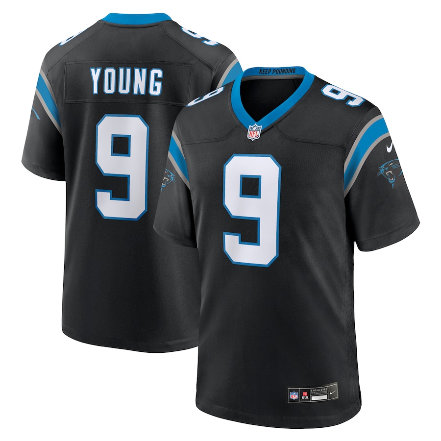 Mens Carolina Panthers Bryce Young  Black Team Game Jersey