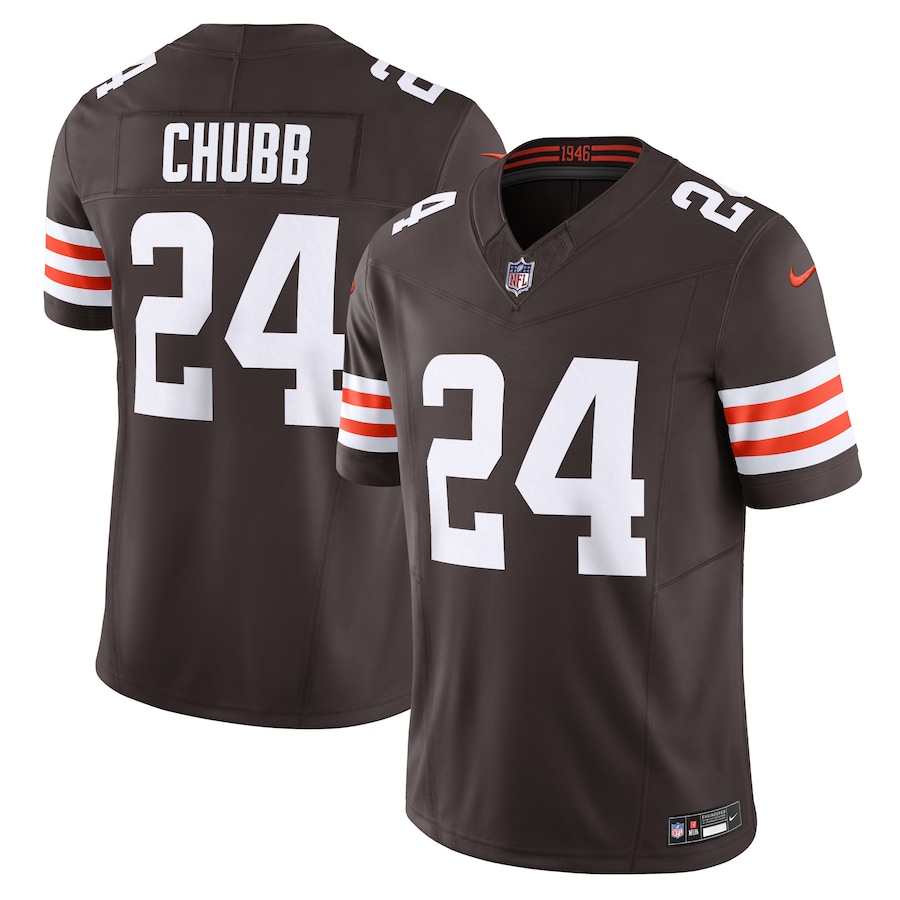 Mens Cleveland Browns Nick Chubb  Brown Vapor F.U.S.E. Limited Jersey