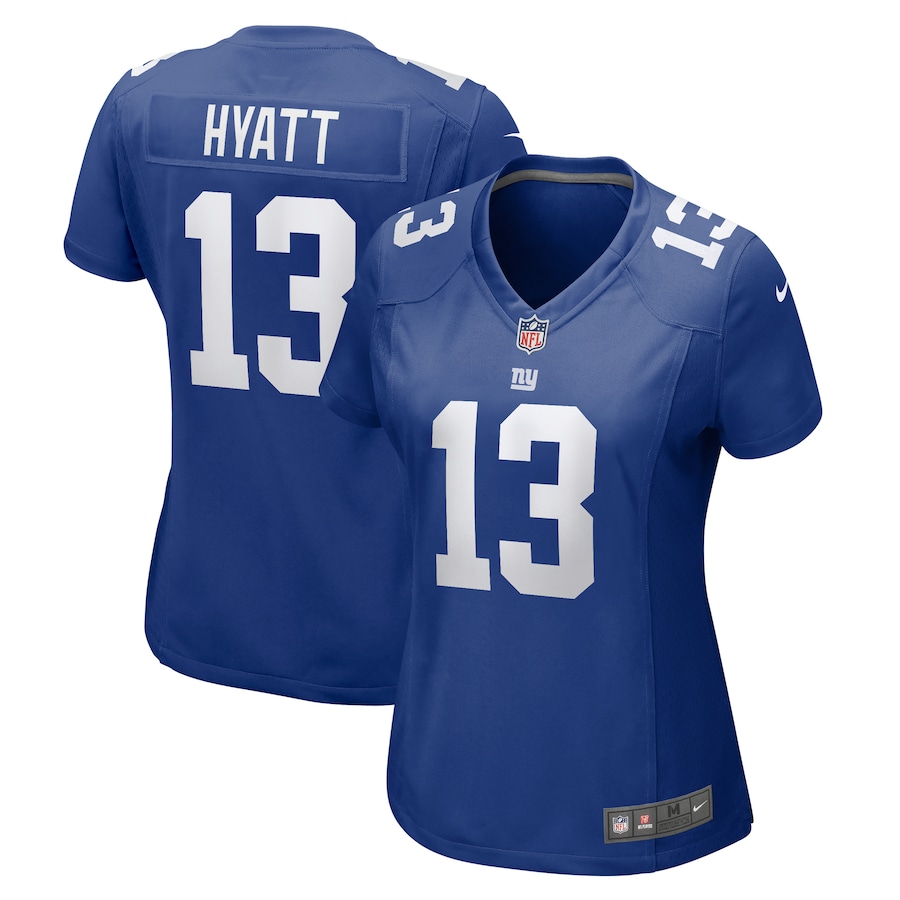 Womens New York Giants Jalin Hyatt   Royal Team Game Jersey