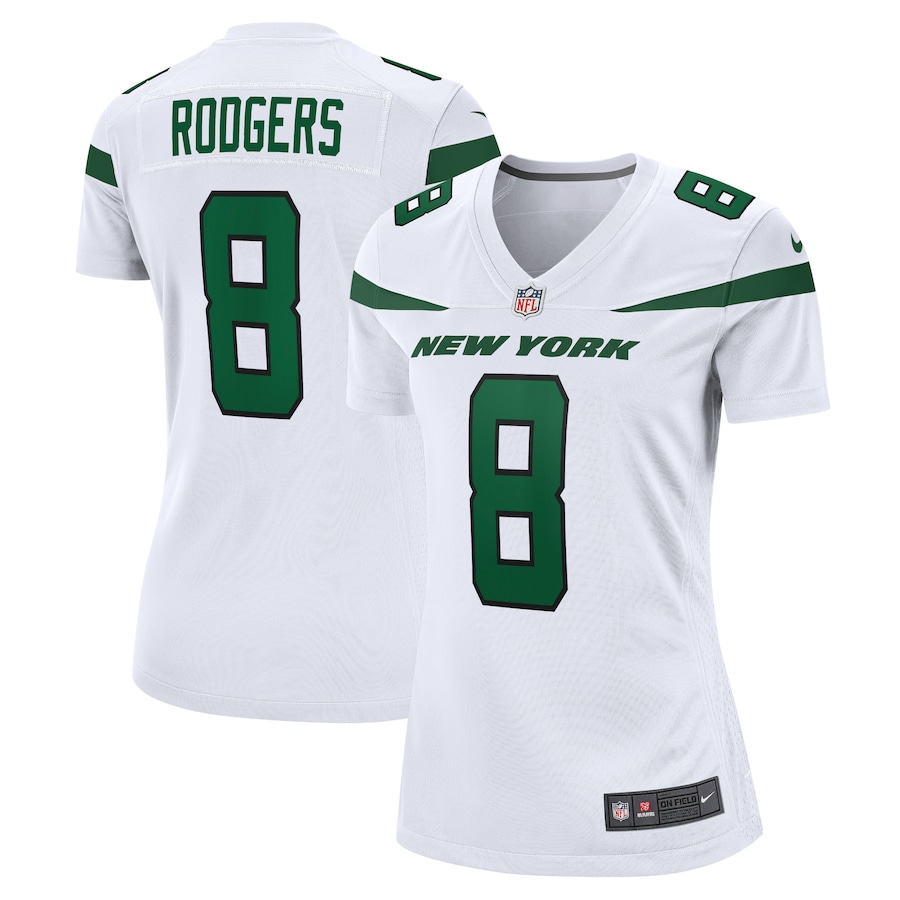 Womens New York Jets Aaron Rodgers  White Player Jersey