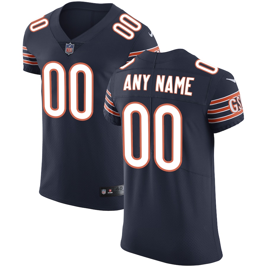 Mens Chicago Bears  Navy Vapor Untouchable Custom Elite Jersey