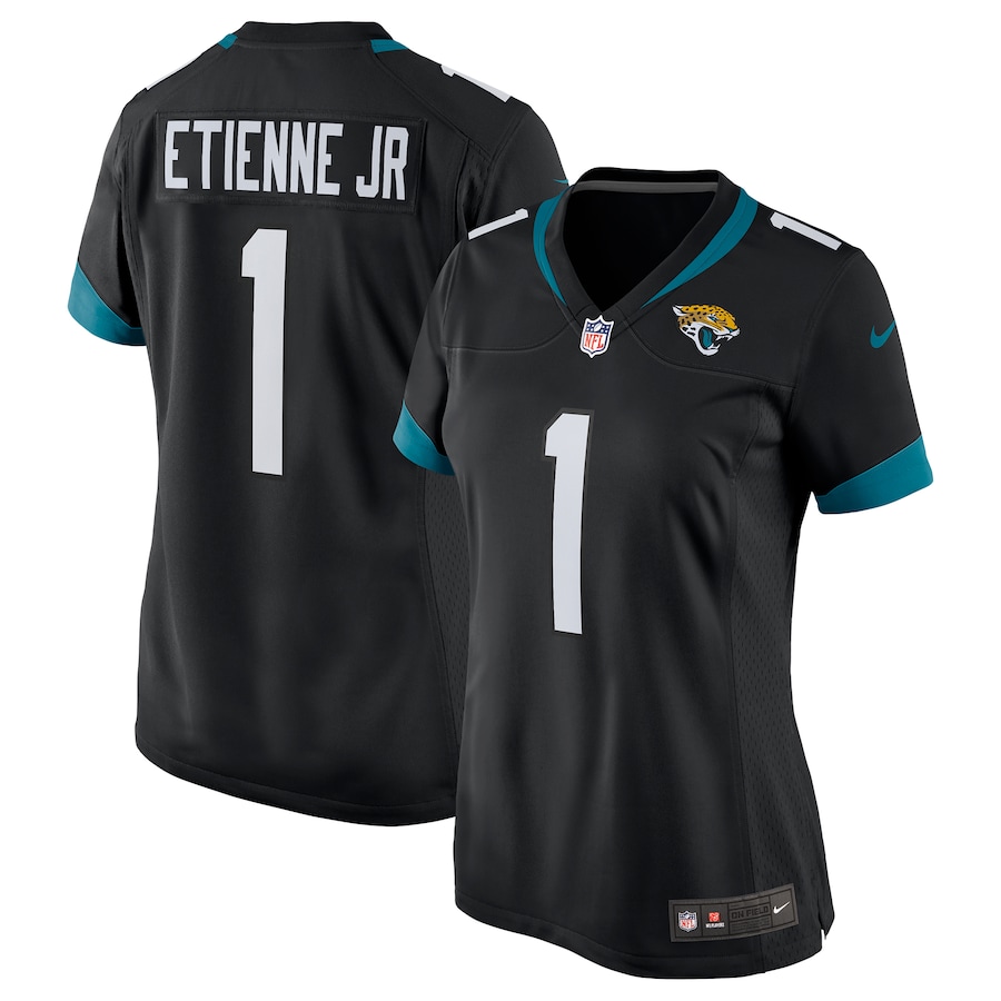 Womens Jacksonville Jaguars Travis Etienne  Black Game Jersey