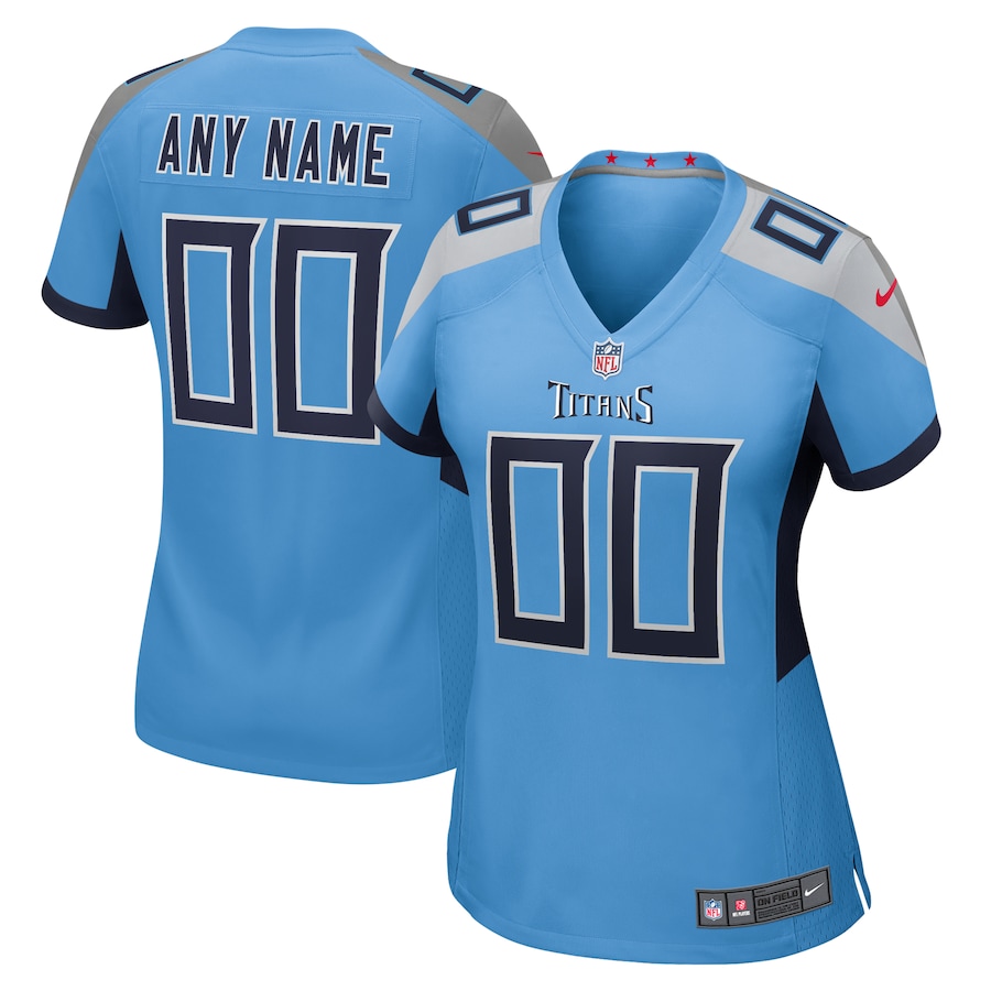 Womens  Light Blue Tennessee Titans Alternate Custom Game Jersey