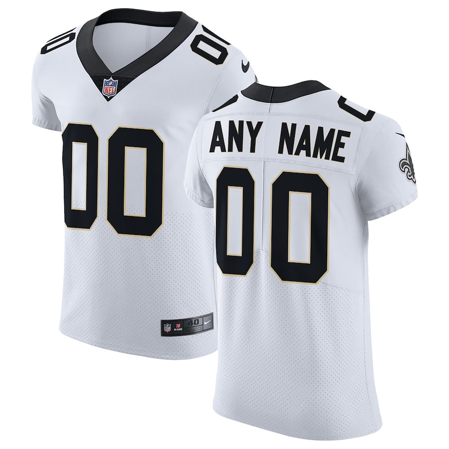 Mens New Orleans Saints  White Vapor Untouchable Elite Custom Jersey