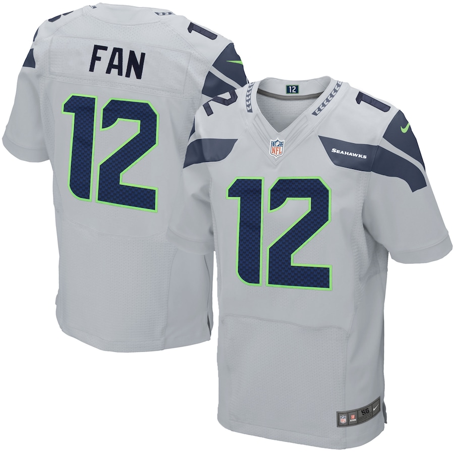 Mens Seattle Seahawks 12s  Gray Elite Jersey