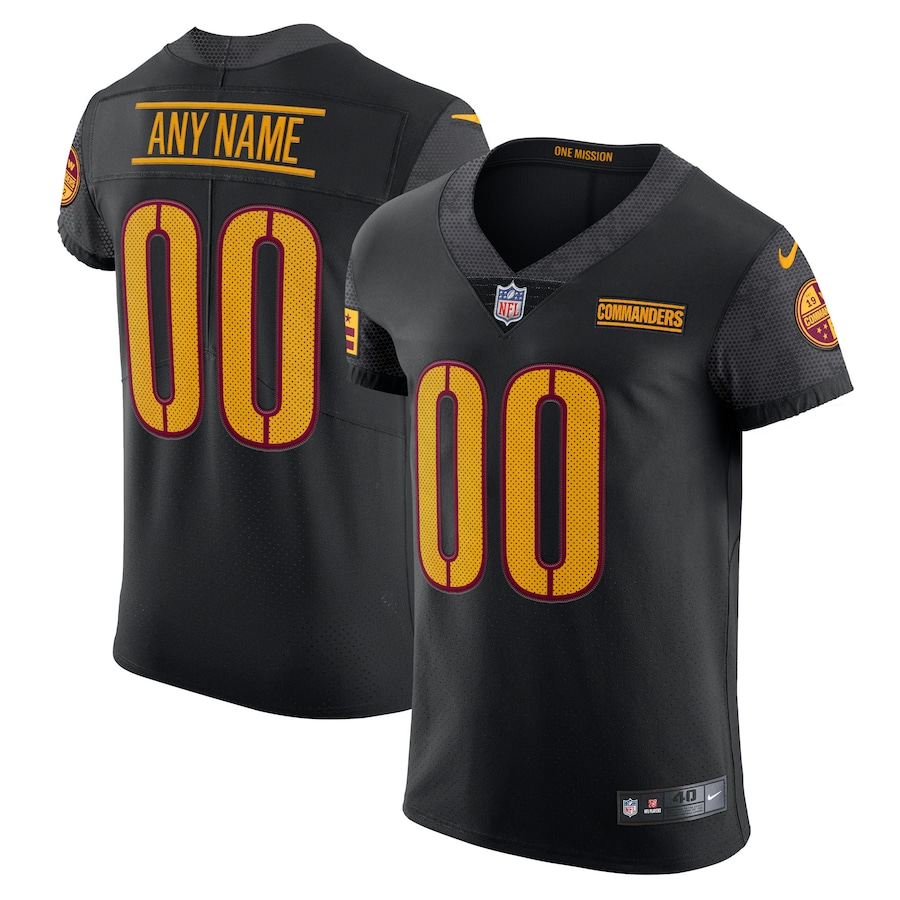 Mens Washington Commanders  Black Vapor Untouchable Elite Custom Alternate Jersey