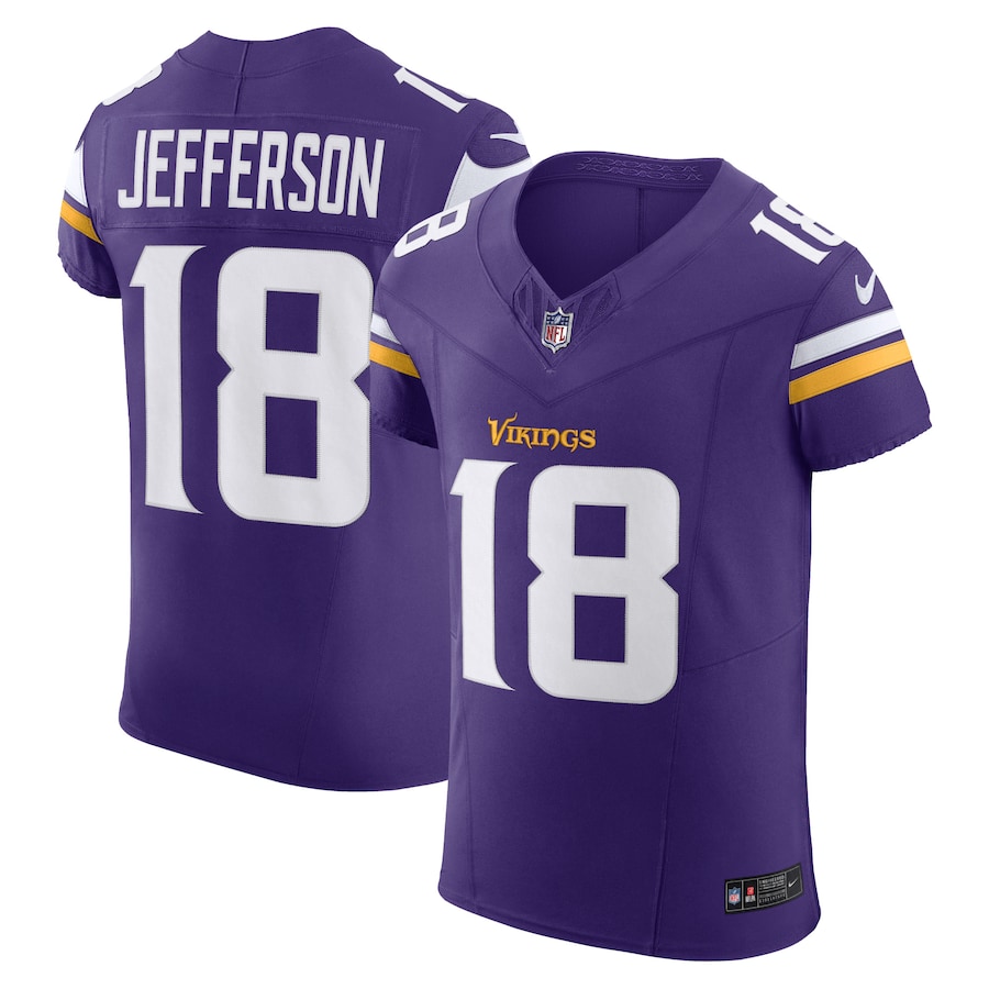 Mens Minnesota Vikings Justin Jefferson  Purple  Vapor F.U.S.E. Elite Jersey
