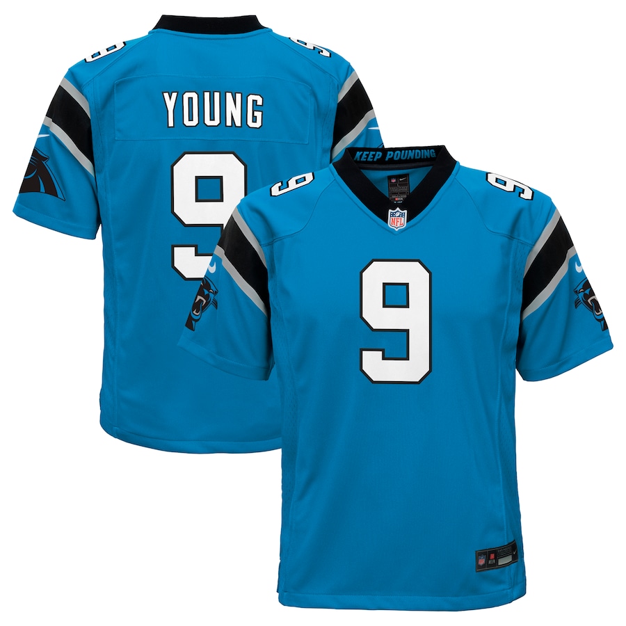 Youth Carolina Panthers Bryce Young  Blue Game Jersey