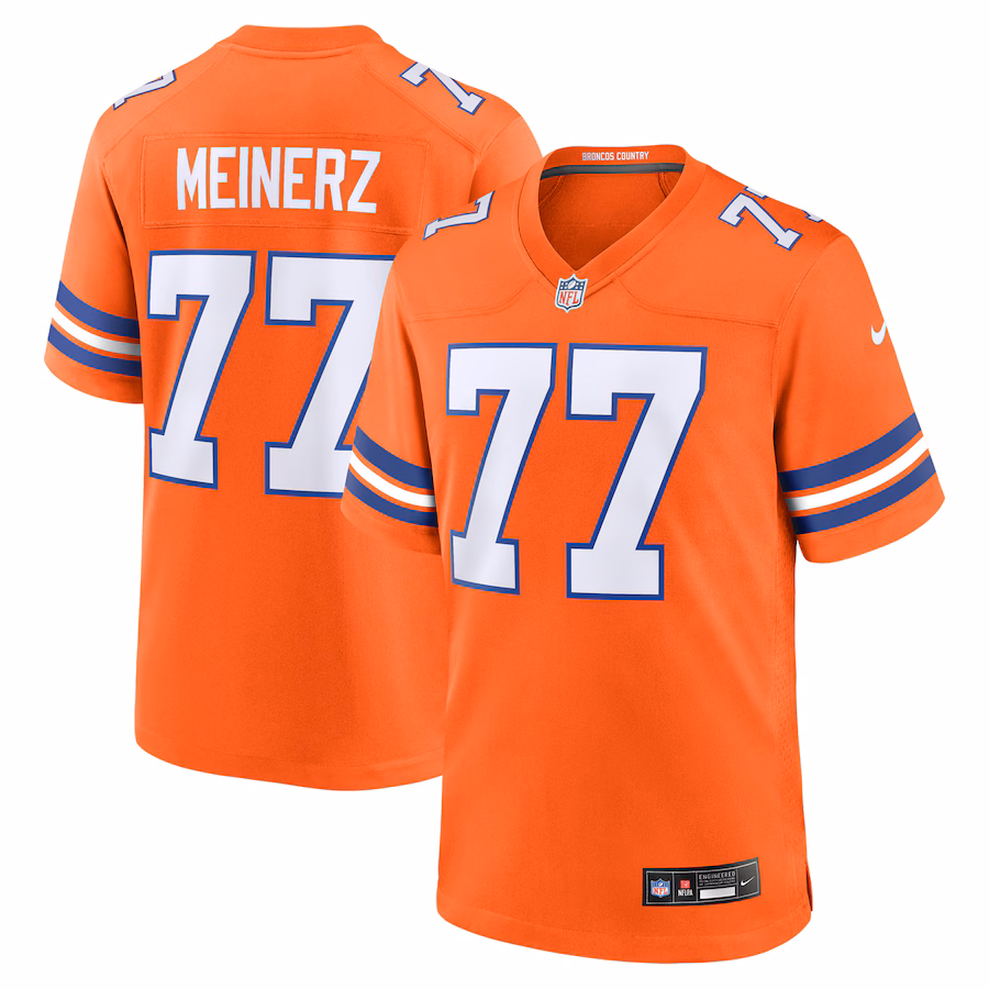 Quinn Meinerz Denver Broncos  Mile High Collection 1977 Throwback Player Game Jersey - Orange