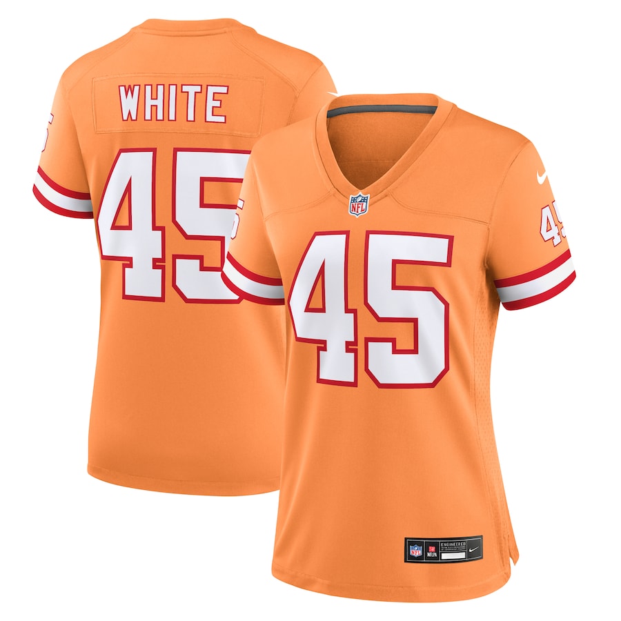 Womens Tampa Bay Buccaneers Devin White  Orange Player Jersey