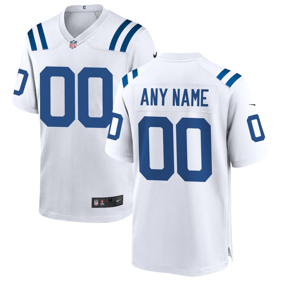 Mens Indianapolis Colts  White Custom Game Jersey