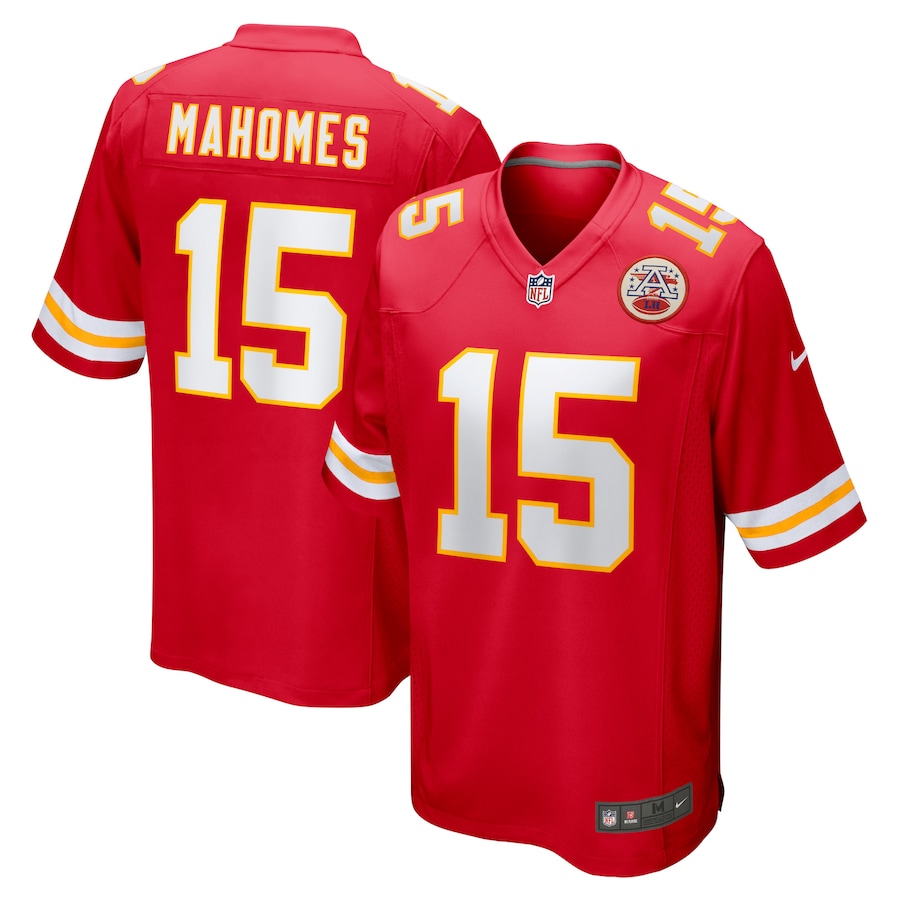 Mens Kansas City Chiefs Patrick Mahomes  Red Game Jersey