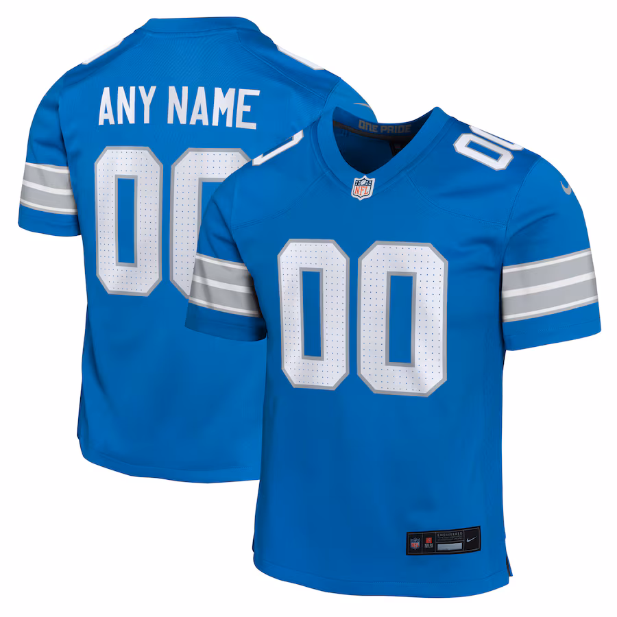 Detroit Lions  Youth Custom Game Jersey - Blue