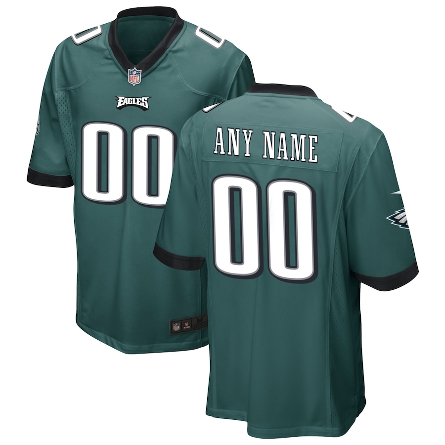 Mens Philadelphia Eagles  Midnight Green Custom Game Jersey