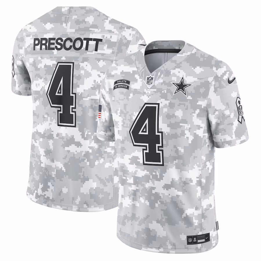 Dak Prescott Dallas Cowboys  2024 Salute to Service Limited Jersey - Arctic Camo