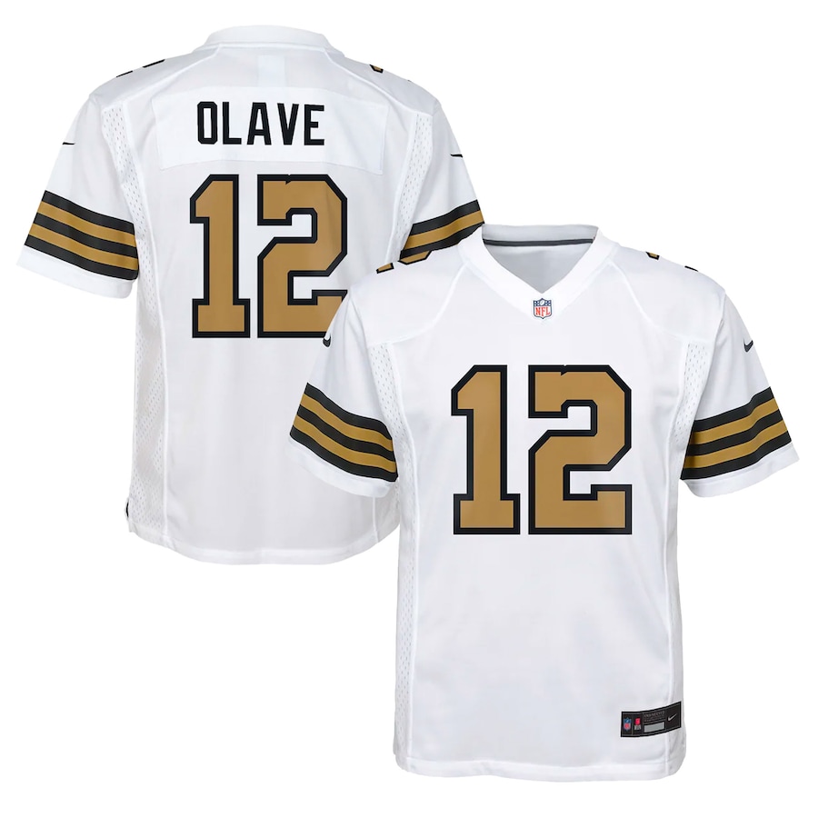 Youth New Orleans Saints Chris Olave  White Game Jersey