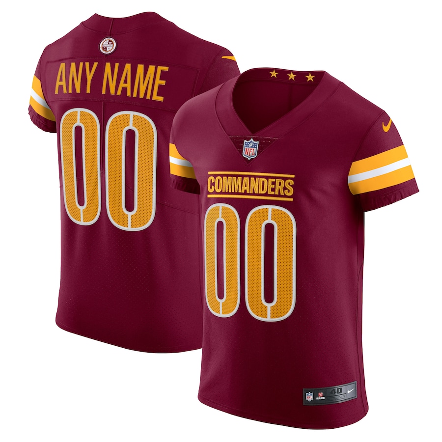 Mens Washington Commanders  Burgundy Vapor Untouchable Elite Custom Jersey