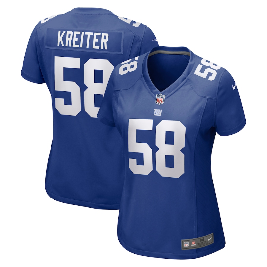 Womens New York Giants Casey Kreiter  Royal Game Jersey