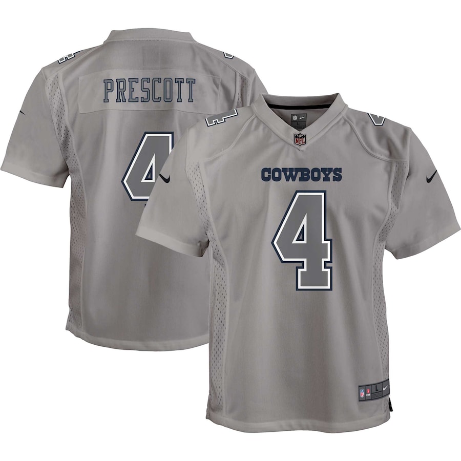 Youth Dallas Cowboys Dak Prescott  Gray Atmosphere Game Jersey