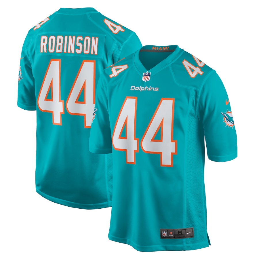 Chop Robinson Miami Dolphins   Game Jersey -  Aqua