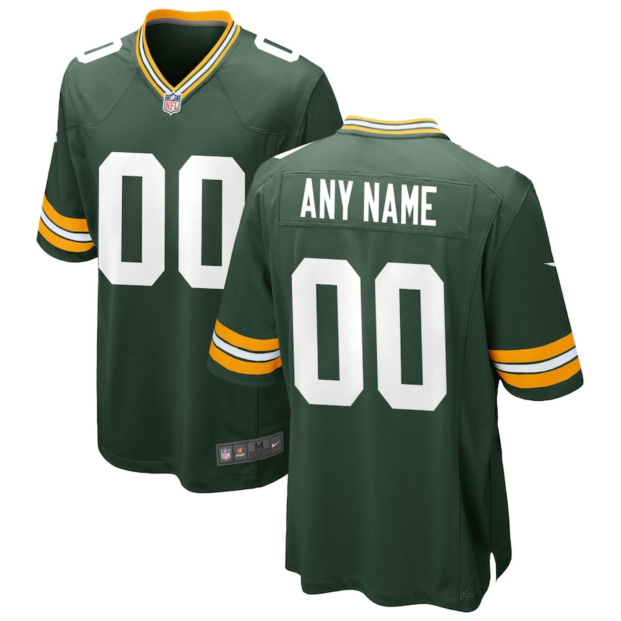 Mens Green Bay Packers  Green Custom Game Jersey