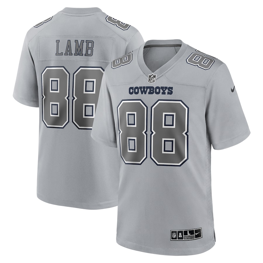 Mens Dallas Cowboys CeeDee Lamb  Gray Atmosphere Fashion Game Jersey