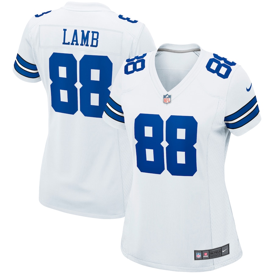Womens Dallas Cowboys CeeDee Lamb  White Game Jersey