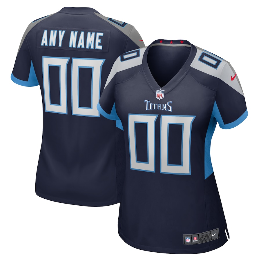 Womens  Navy Tennessee Titans Custom Game Jersey
