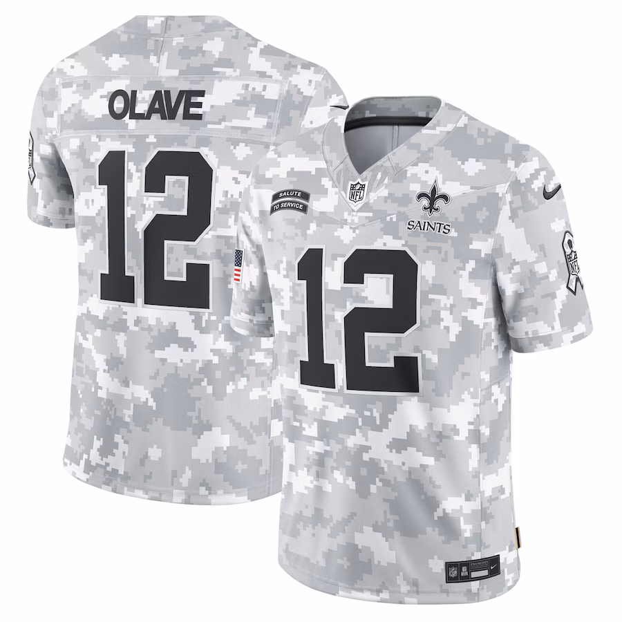 Chris Olave New Orleans Saints  2024 Salute to Service Limited Jersey - Arctic Camo