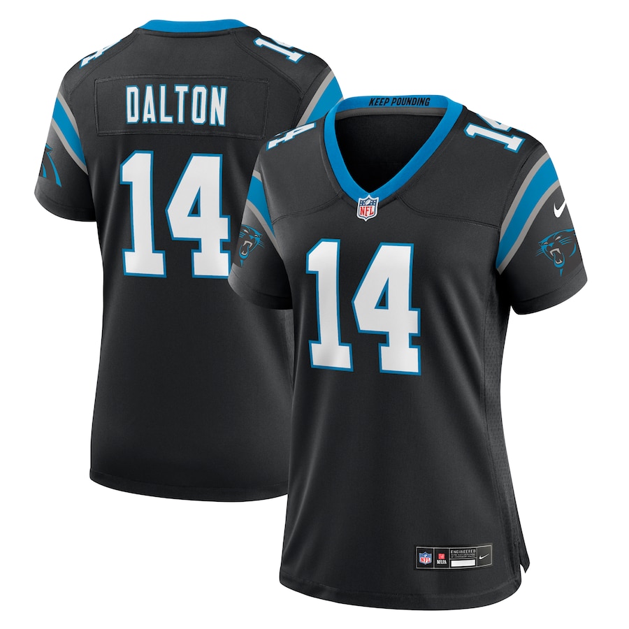 Womens Carolina Panthers Andy Dalton  Black Team Game Jersey